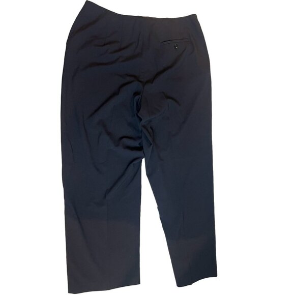 Talbots Wide Leg Dress Pants High Rise Stretch Slash Pocket Cotton Black Size 12 - Picture 2 of 9